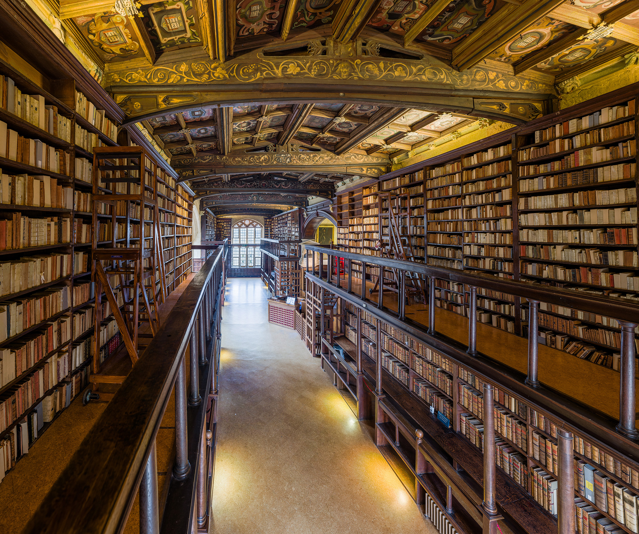 Interior shot of two-storied library room